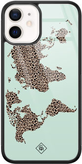 Casimoda iPhone 12 mini glazen hardcase - Wild world Blauw