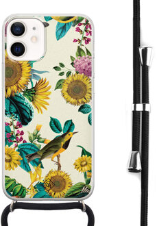 Casimoda iPhone 12 mini hoesje met koord - Sunflowers Geel