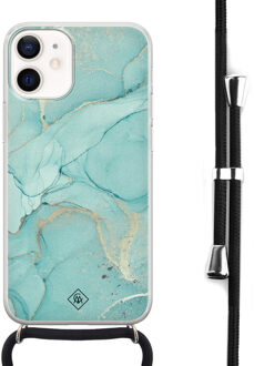 Casimoda iPhone 12 mini hoesje met koord - Touch of mint