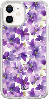 Casimoda iPhone 12 mini hybride hoesje - Floral violet Paars