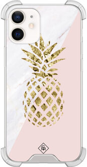 Casimoda iPhone 12 mini shockproof hoesje - Ananas Roze