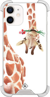 Casimoda iPhone 12 mini shockproof hoesje - Giraffe Bruin/beige