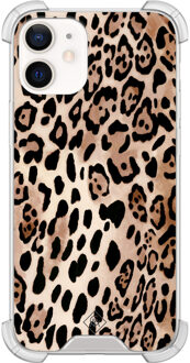 Casimoda iPhone 12 mini shockproof hoesje - Golden wildcat Bruin/beige