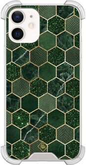 Casimoda iPhone 12 mini shockproof hoesje - Kubus groen