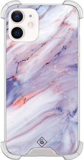 Casimoda iPhone 12 mini shockproof hoesje - Marmer paars Roze