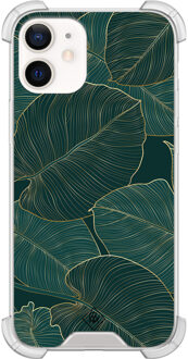 Casimoda iPhone 12 mini shockproof hoesje - Monstera leaves Groen