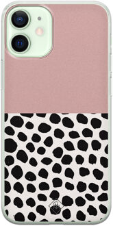 Casimoda iPhone 12 mini siliconen hoesje - Pink dots Roze