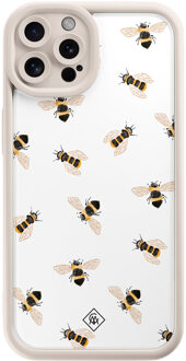 Casimoda iPhone 12 Pro beige case - Bee happy Bruin/beige
