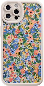 Casimoda iPhone 12 Pro beige case - Floral garden Blauw