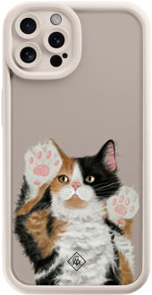 Casimoda iPhone 12 Pro beige case - Kat Bruin/beige