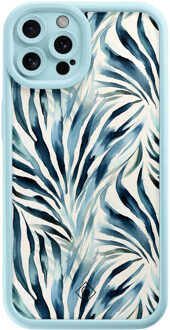Casimoda iPhone 12 Pro blauwe case - Japandi waves