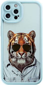 Casimoda iPhone 12 Pro blauwe case - Tijger wild