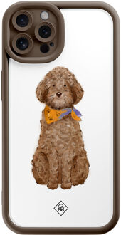 Casimoda iPhone 12 Pro bruine case - Labradoodle Bruin/beige