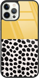 Casimoda iPhone 12 Pro glazen hardcase - Abstract geel
