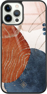 Casimoda iPhone 12 Pro glazen hardcase - Abstract terracotta Multi