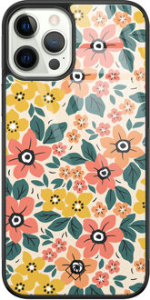 Casimoda iPhone 12 Pro glazen hardcase - Blossom Multi