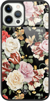 Casimoda iPhone 12 Pro glazen hardcase - Flowerpower Multi