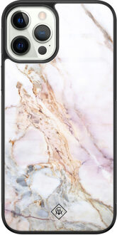 Casimoda iPhone 12 Pro glazen hardcase - Parelmoer marmer Multi