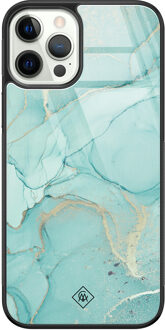 Casimoda iPhone 12 Pro glazen hardcase - Touch of mint