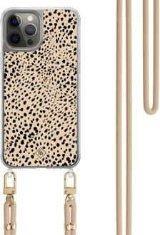 Casimoda iPhone 12 (Pro) hoesje met beige koord - Spot on Bruin/beige