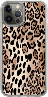 Casimoda iPhone 12 (Pro) hybride hoesje - Golden wildcat Bruin/beige