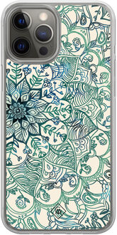 Casimoda iPhone 12 (Pro) hybride hoesje - Mandala blauw