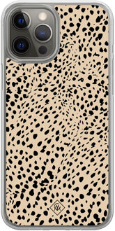 Casimoda iPhone 12 (Pro) hybride hoesje - Spot on Bruin/beige