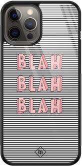 Casimoda iPhone 12 Pro Max glazen hardcase - Blah blah blah Multi