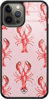 Casimoda iPhone 12 Pro Max glazen hardcase - Lobster all the way Roze