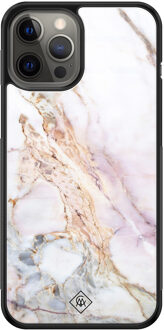 Casimoda iPhone 12 Pro Max glazen hardcase - Parelmoer marmer Multi