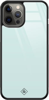 Casimoda iPhone 12 Pro Max glazen hardcase - Pastel blauw