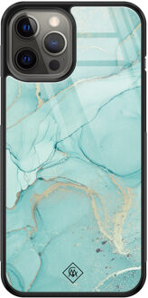 Casimoda iPhone 12 Pro Max glazen hardcase - Touch of mint