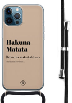 Casimoda iPhone 12 Pro Max hoesje met koord - Hakuna matata