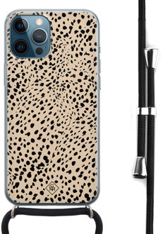 Casimoda iPhone 12 Pro Max hoesje met koord - Spot on Bruin/beige