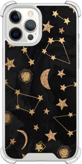 Casimoda iPhone 12 Pro Max shockproof hoesje - Counting the stars Bruin/beige