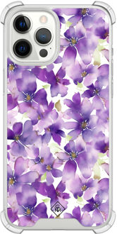 Casimoda iPhone 12 Pro Max shockproof hoesje - Floral violet Paars