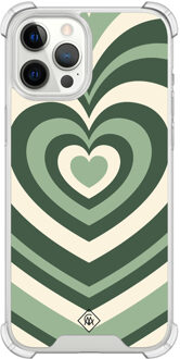 Casimoda iPhone 12 Pro Max shockproof hoesje - Groen hart swirl