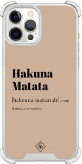 Casimoda iPhone 12 Pro Max shockproof hoesje - Hakuna matata Bruin/beige