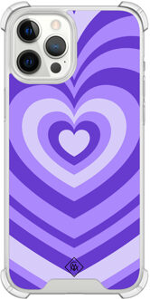 Casimoda iPhone 12 Pro Max shockproof hoesje - Hart swirl paars