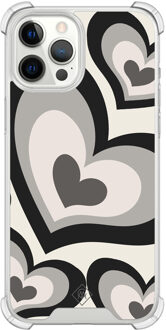 Casimoda iPhone 12 Pro Max shockproof hoesje - Hart swirl zwart