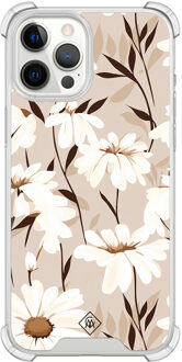 Casimoda iPhone 12 Pro Max shockproof hoesje - In bloom Bruin/beige