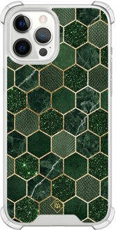 Casimoda iPhone 12 Pro Max shockproof hoesje - Kubus groen