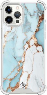 Casimoda iPhone 12 Pro Max shockproof hoesje - Marmer lichtblauw