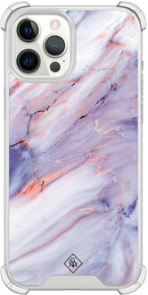 Casimoda iPhone 12 Pro Max shockproof hoesje - Marmer paars Roze