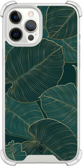Casimoda iPhone 12 Pro Max shockproof hoesje - Monstera leaves Groen