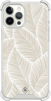 Casimoda iPhone 12 Pro Max shockproof hoesje - Palmy leaves beige Bruin/beige
