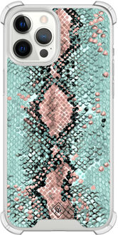 Casimoda iPhone 12 Pro Max shockproof hoesje - Snake pastel Mint