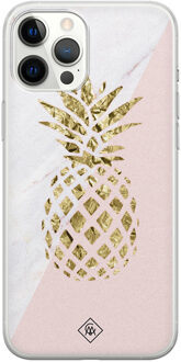 Casimoda iPhone 12 Pro Max siliconen hoesje - Ananas Roze