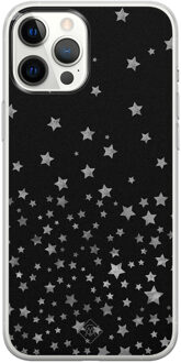 Casimoda iPhone 12 Pro Max siliconen hoesje - Falling stars Zwart