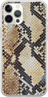 Casimoda iPhone 12 Pro Max siliconen hoesje - Golden snake Goudkleurig